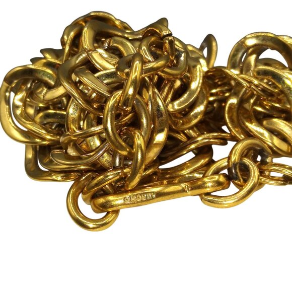 Vintage Monet Double Link Chain Necklace, Gold Plated Classic 20in - Picture 4 of 4